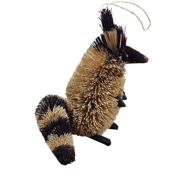 Lot of 3 Bristle Bottle Brush Woodland Animal Ornaments Squirrel Raccoon Fox - Picture 5 of 16